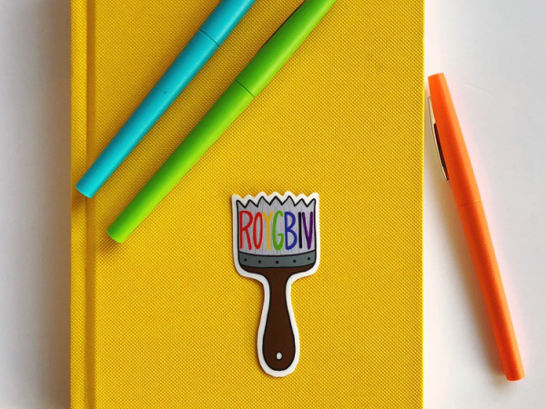 ROYGBIV Paintbrush Sticker