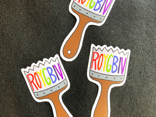 ROYGBIV Paintbrush Sticker