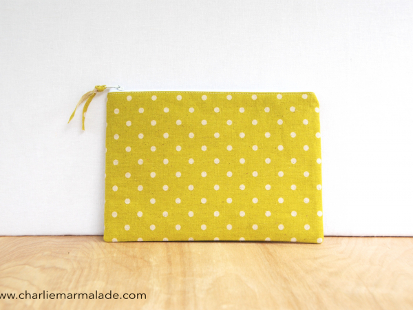 Essentials Pouch {Lime Polka Dot}