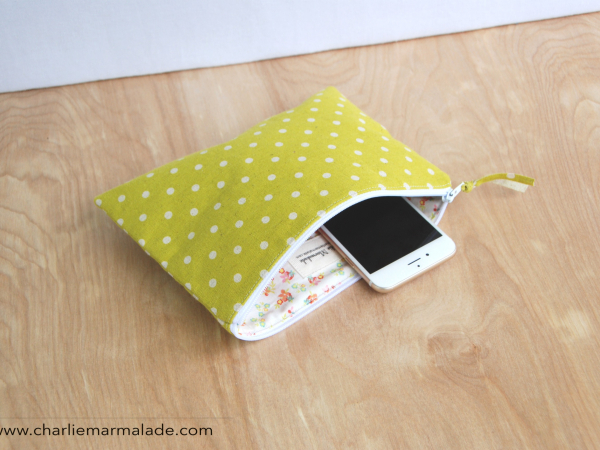 Essentials Pouch {Lime Polka Dot}