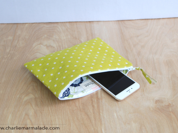 Essentials Pouch {Lime Polka Dot}