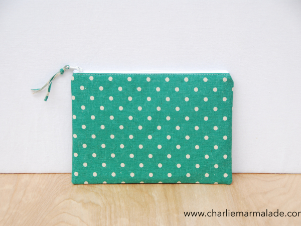 Essentials Pouch {Teal Polka Dot}