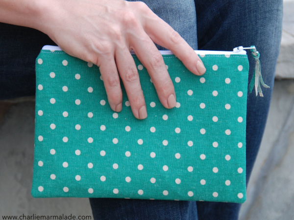 Essentials Pouch {Teal Polka Dot}