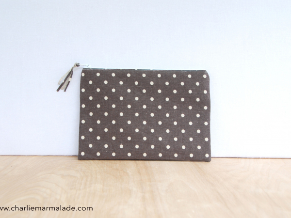 Essentials Pouch {Smoke Polka Dot}