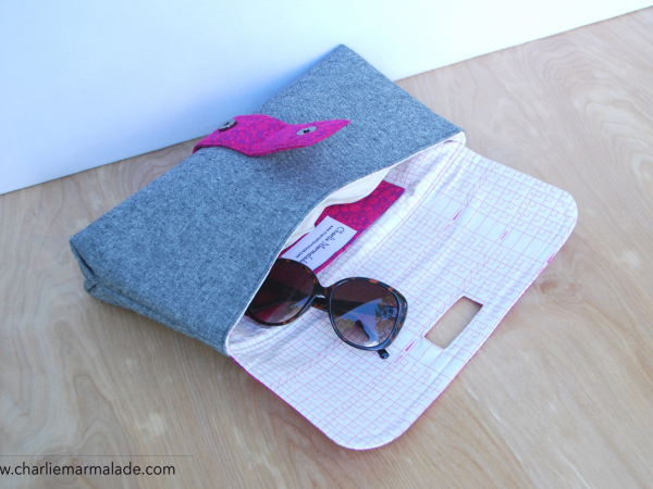 Charlie Clutch {Magenta Field} interior