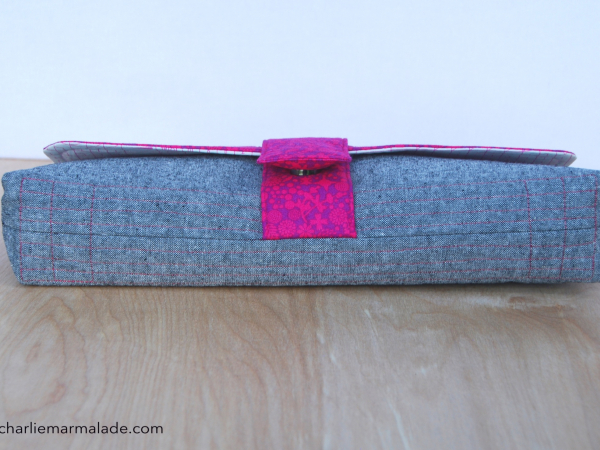Charlie Clutch {Magenta Field} contrast stitching
