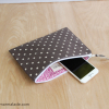 Essentials Pouch {Smoke Polka Dot} lining example Essentials Pouch {Smoke Polka Dot}