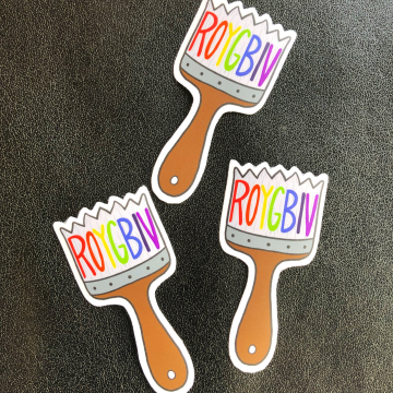 ROYGBIV Paintbrush Sticker